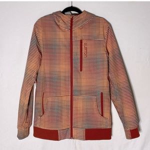 Burton Red and Tan Checkered Ski Jacket